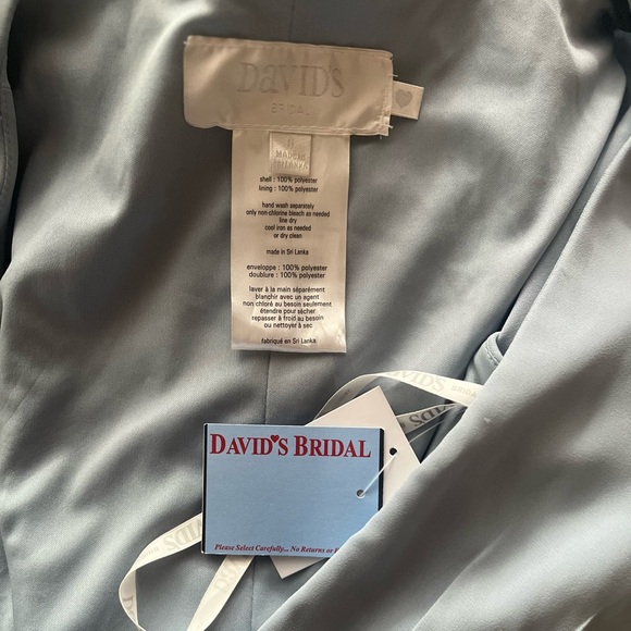 David’s Bridal Flutter Sleeve Georgette Wrap Gown Dress Full Length Dusty F20039 - Picture 5 of 5